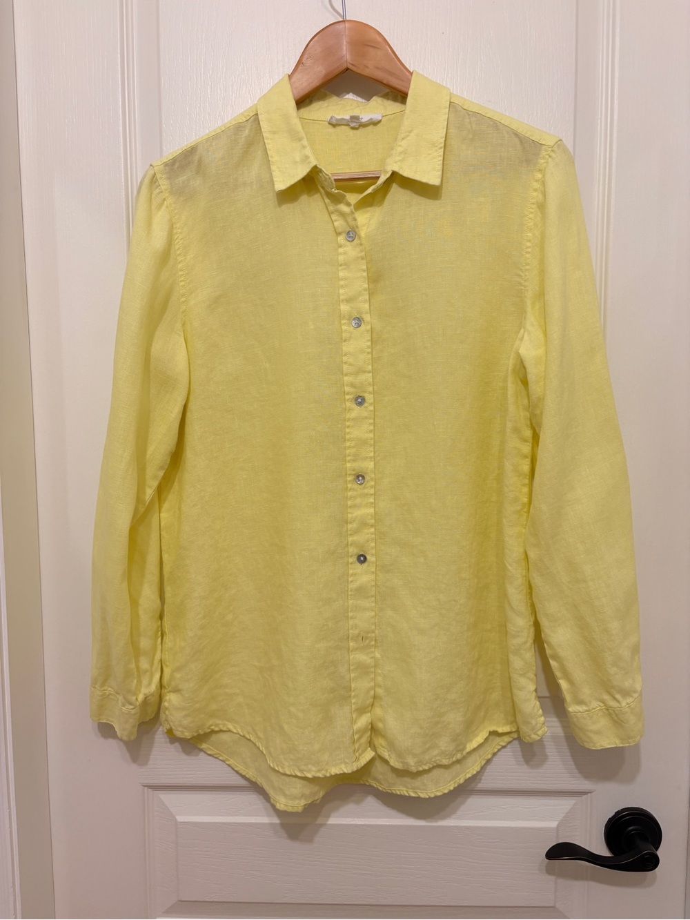 Women’s Yellow Button-Down Linen Shirt